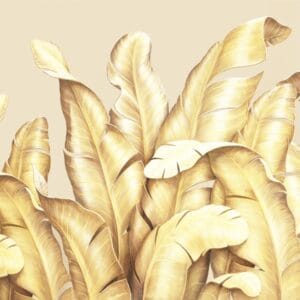Nástěnná malba z velkých zlatých banánových listů In Golden Leaves for living room - číslo obrázku 2
