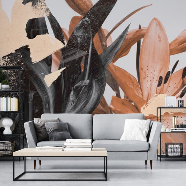 Květinová abstraktní nástěnná malba Blurred Lilies - hlavní obrázek produktu