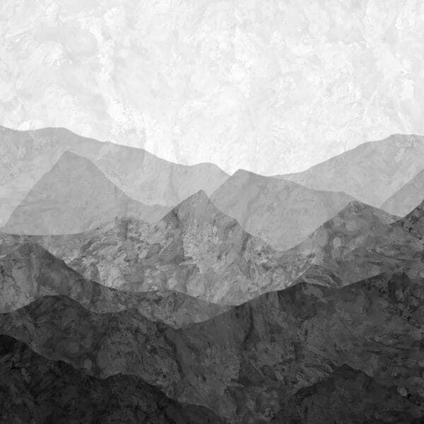 Nástěnná malba pohoří v moderních šedých tónech Grey Mountains - obrázek číslo 2
