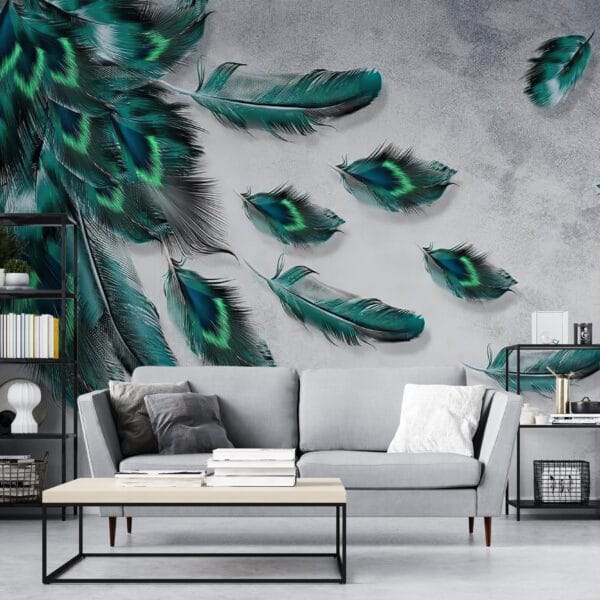 Elegantní nástěnná malba v krásných barvách Peacock Feather Green - hlavní obrázek produktu