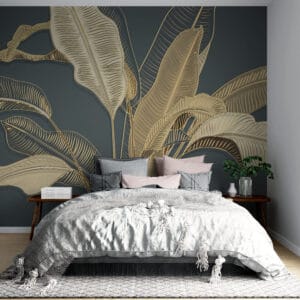 Fototapeta krásná svým stylem, elegantní výrazem a motivem Golden Banana Leaves - hlavní obrázek produktu